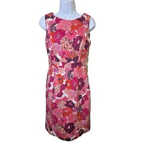 Liberty of London Target Dress Floral Zinnia Pink Sheath Lined Size 4 2009